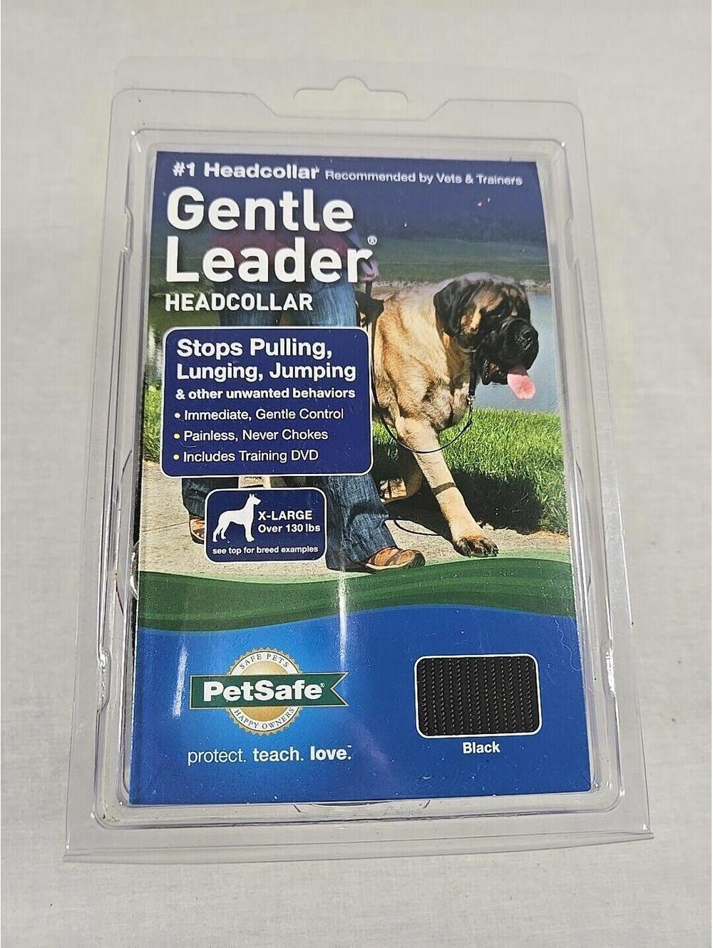 Petsafe Black Gentle Leader Headcollar Size X-Large Over 130 LBS With DVD